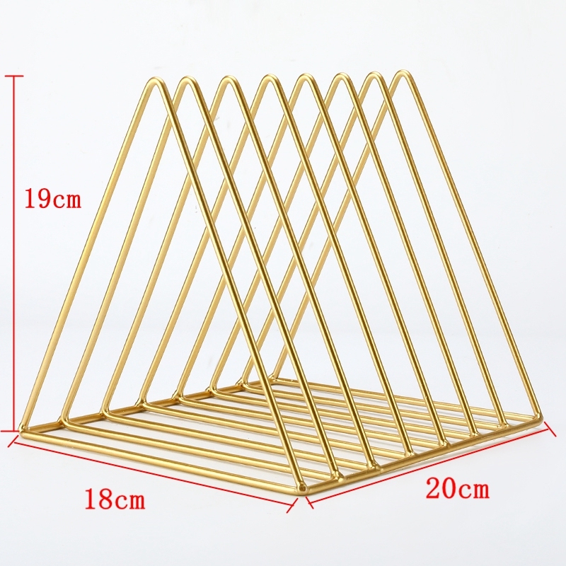 7 gitter trekant fil opbevaring hylde bogstander nordisk smede desktop jern fil bog bogholder kontor skrivebord opbevaring bog arrangør