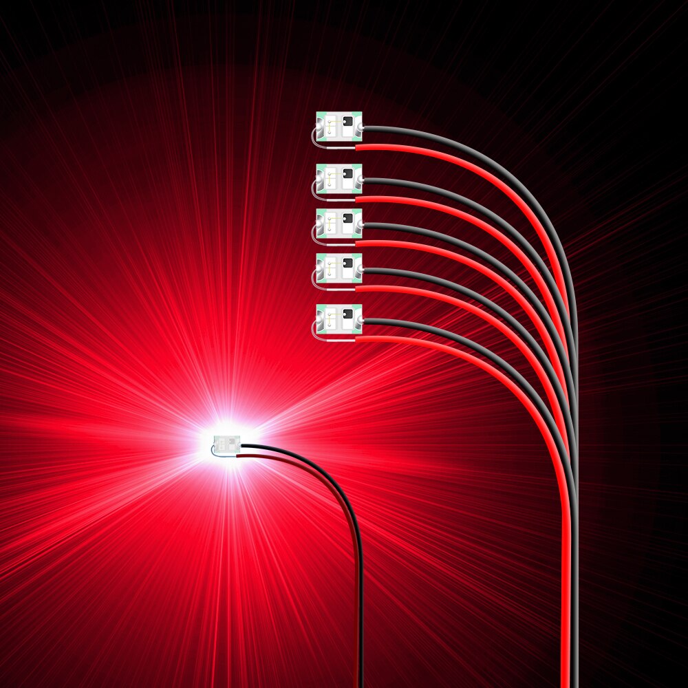 0402 smd led-lampemodeller træner præ-loddet mikro-litz ledede ledninger 3v med 0.28 ledninger 20cm: Rød