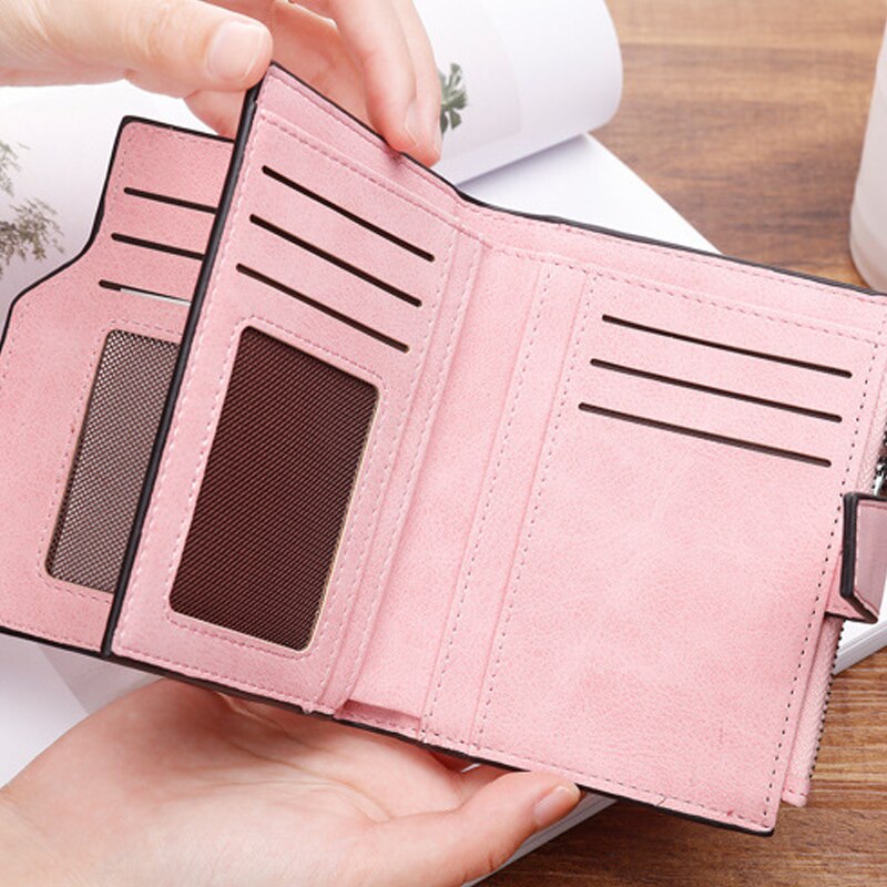 Lederen Vrouwen Portemonnee Hasp Kleine En Slanke Coin Pocket Purse Vrouwen Portefeuilles Kaarthouders Luxe Portefeuilles Portemonnee