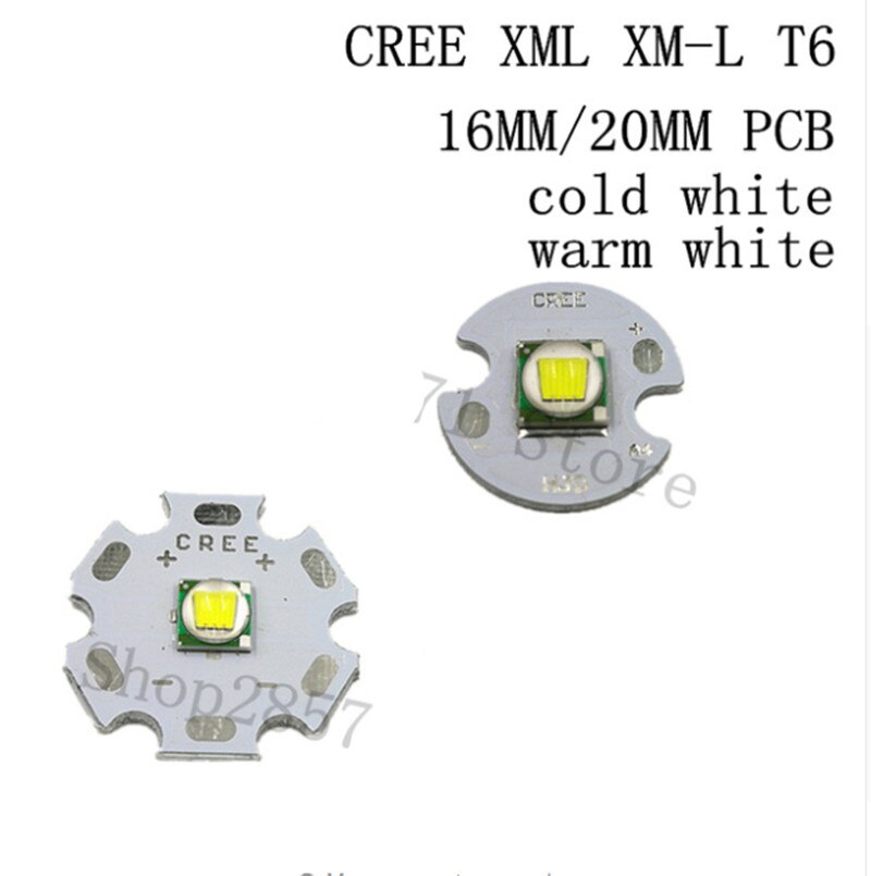 1PCS CREE XML XM-L T6 LED U2 10W WHITE High Power LED chip on 16mm 20mm PCB