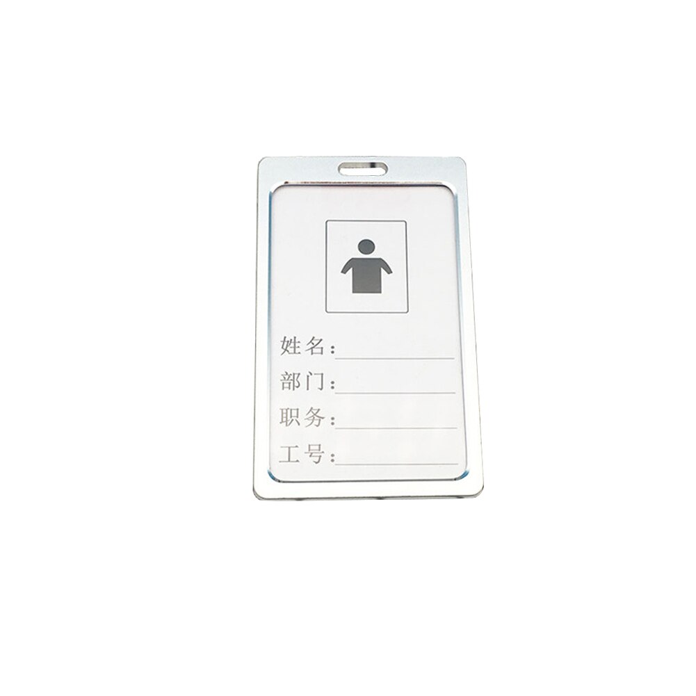 1Pcs Work Card Holders With Rope Aluminium Alloy Card Holder Employee Name Card Cover Metal Work Certificate Identity Badge: A2