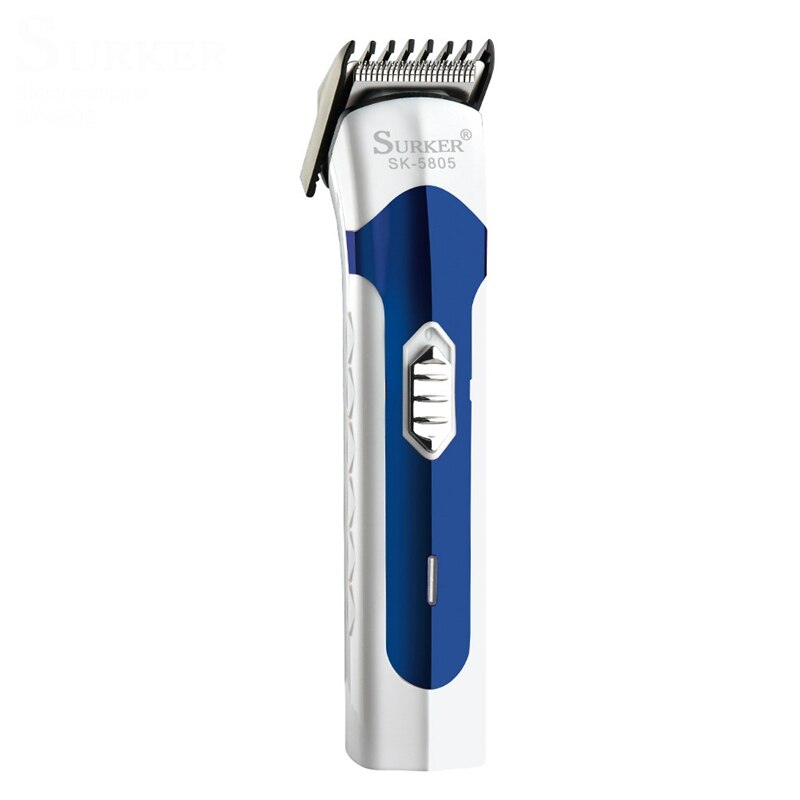 SURKER SK-5805 Rechargeable Hair Clipper Men Electric Shaver Beard Trimmer Grooming Shaving Machine Hair Trimmer Cutter EU Plug: Blue