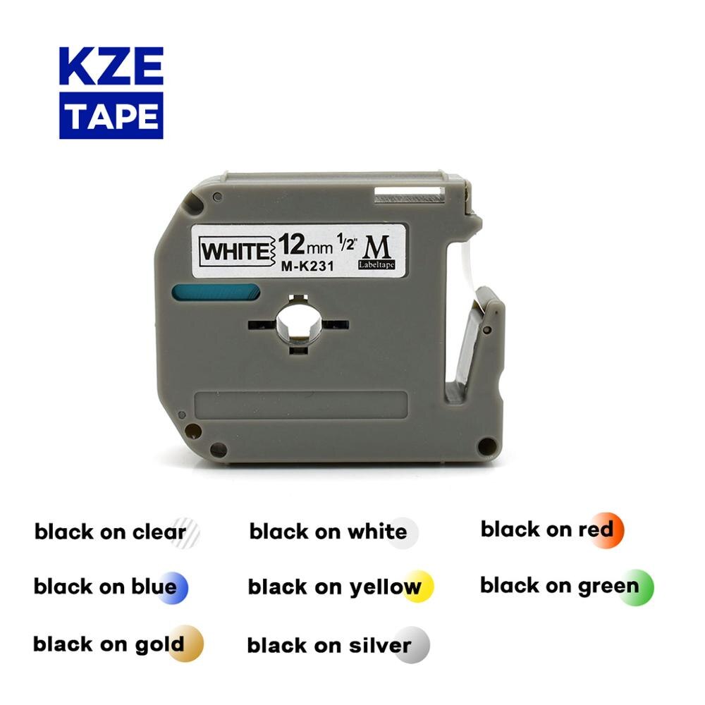 12 Mm Multicolor Label Tapes Als M-K131 M-K231 MK231 Mk 431 Mk531 Mk-631 Compatibel Brother P-Touch Label Printer Voor PT-80 PT-70