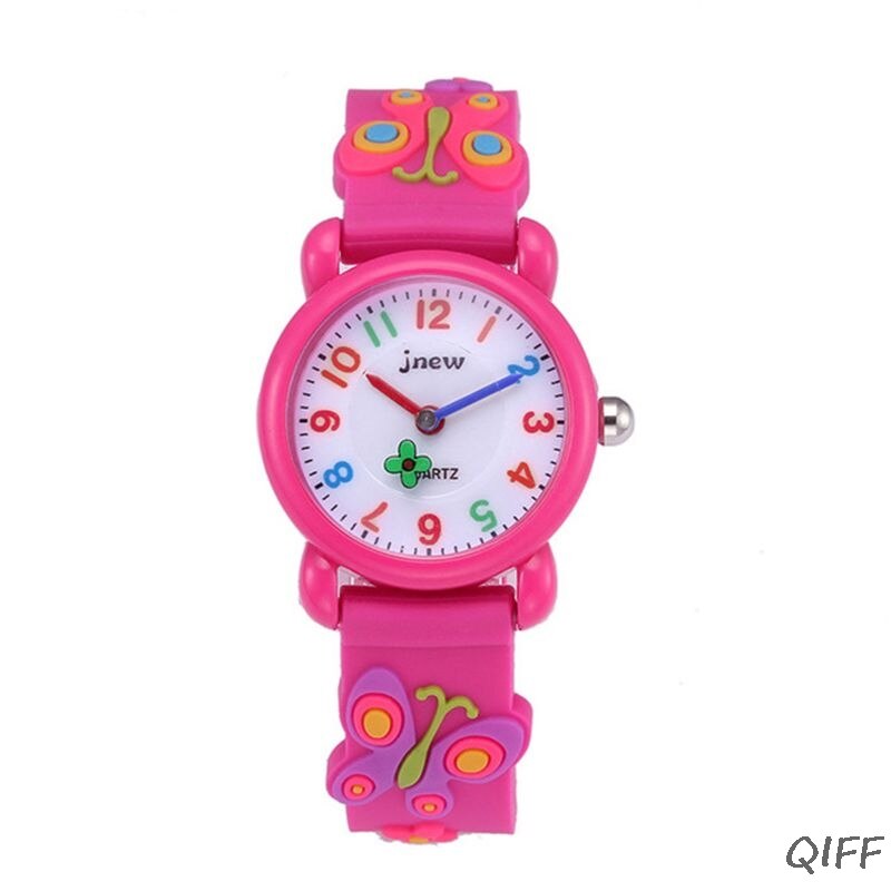 Kid 3D Vlinder Siliconen Waterdicht Horloge Voor Meisje Kinderen Horloges: B