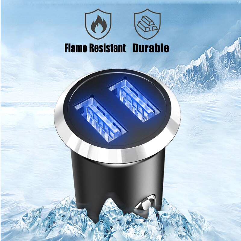 Métal 3.1A Ultra Mini USB chargeur de voiture téléphone portable voiture USB chargeur allume-cigare caché voiture-chargeur pour iPhone chargeur honneur