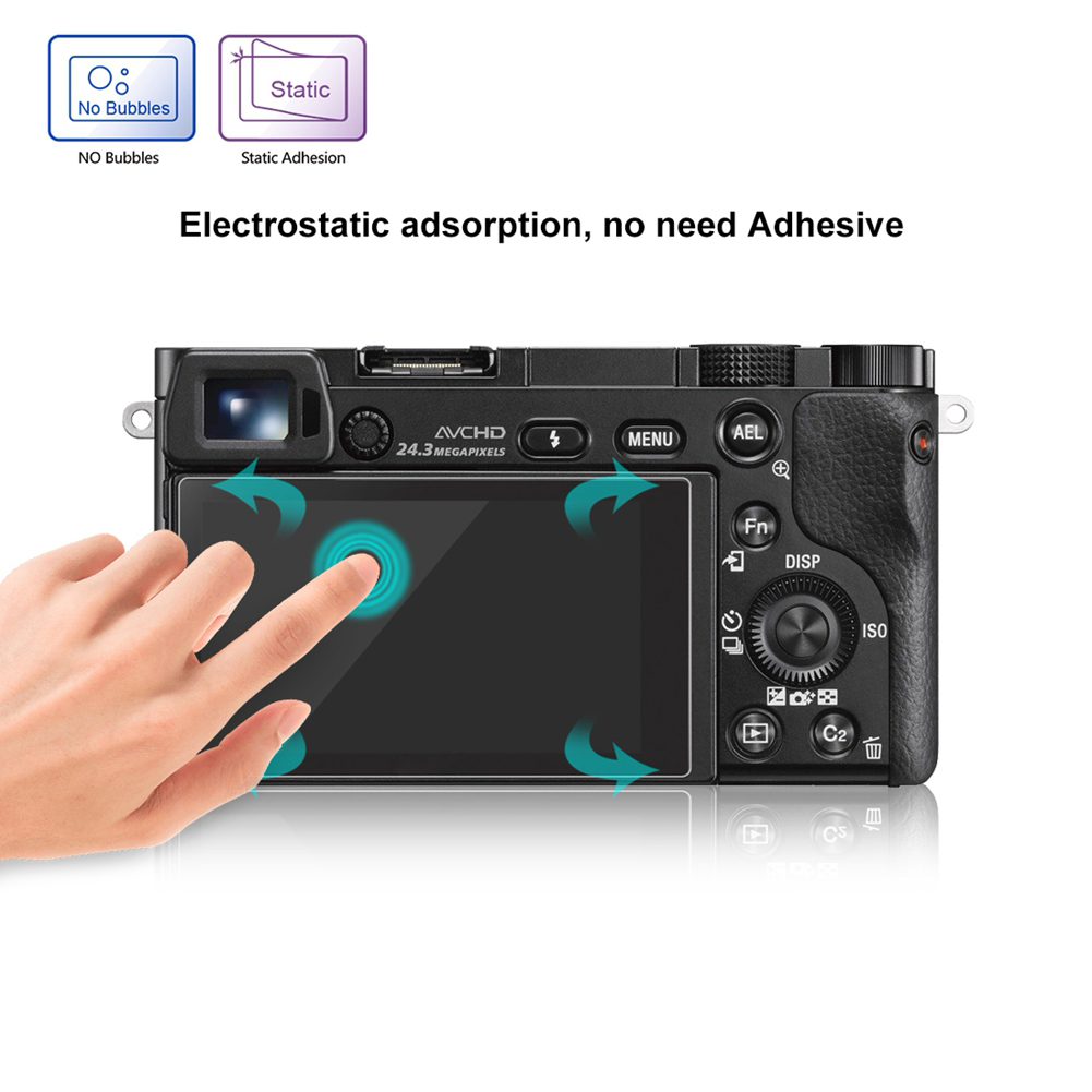 Película protectora de pantalla LCD de cristal templado HD para Sony ILCE-6000 / A6000 / A6300 / A6500 SLR, Protector de Pantalla DE LA Cámara óptico 9H