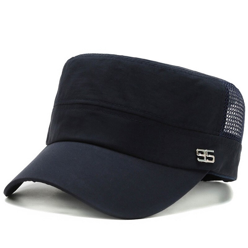 Vintage flad top cap baseball cap trucker sol hat flexfit hat comfy cadet hat: Blå