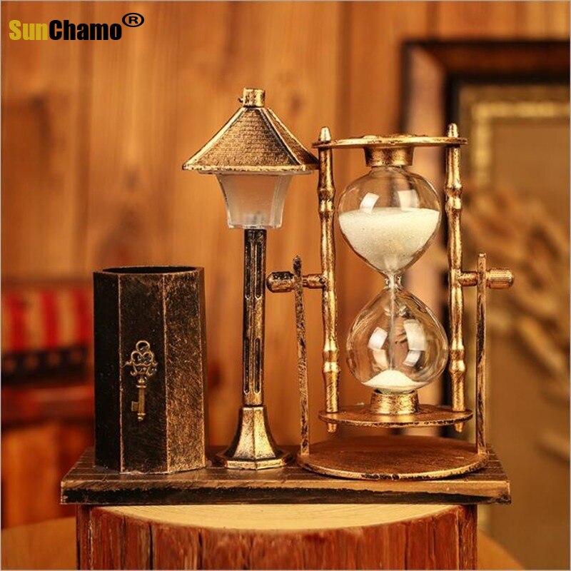 Reloj de arena Vintage para el hogar, decoración de escritorio para estudiantes, luz nocturna, recuerdo, de cumpleaños para niños, reloj de arena, KitchenTimer