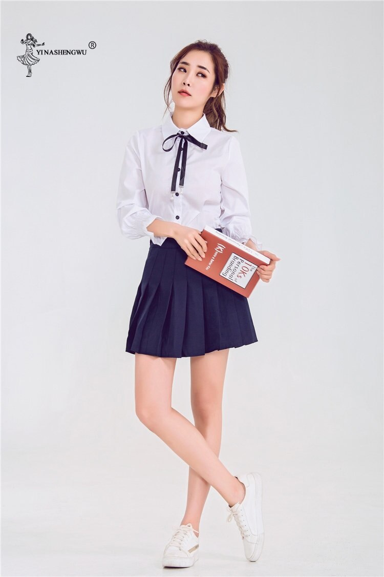 Girls Japanese School Uniforms Lady Female Group Sailor Suit Lady Team Dance Performance Halloween Costumes 2-piece Set With Tie