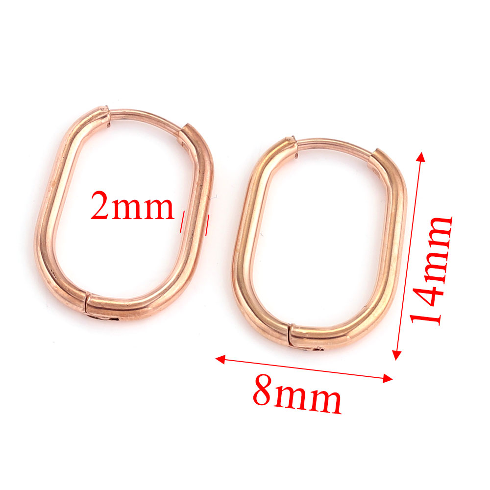 Pendientes de aro de acero inoxidable para mujer, joyería para Piercing, aro para prevenir alergias, joyería al por mayor, 6 uds.: Chapado en cobre envejecido