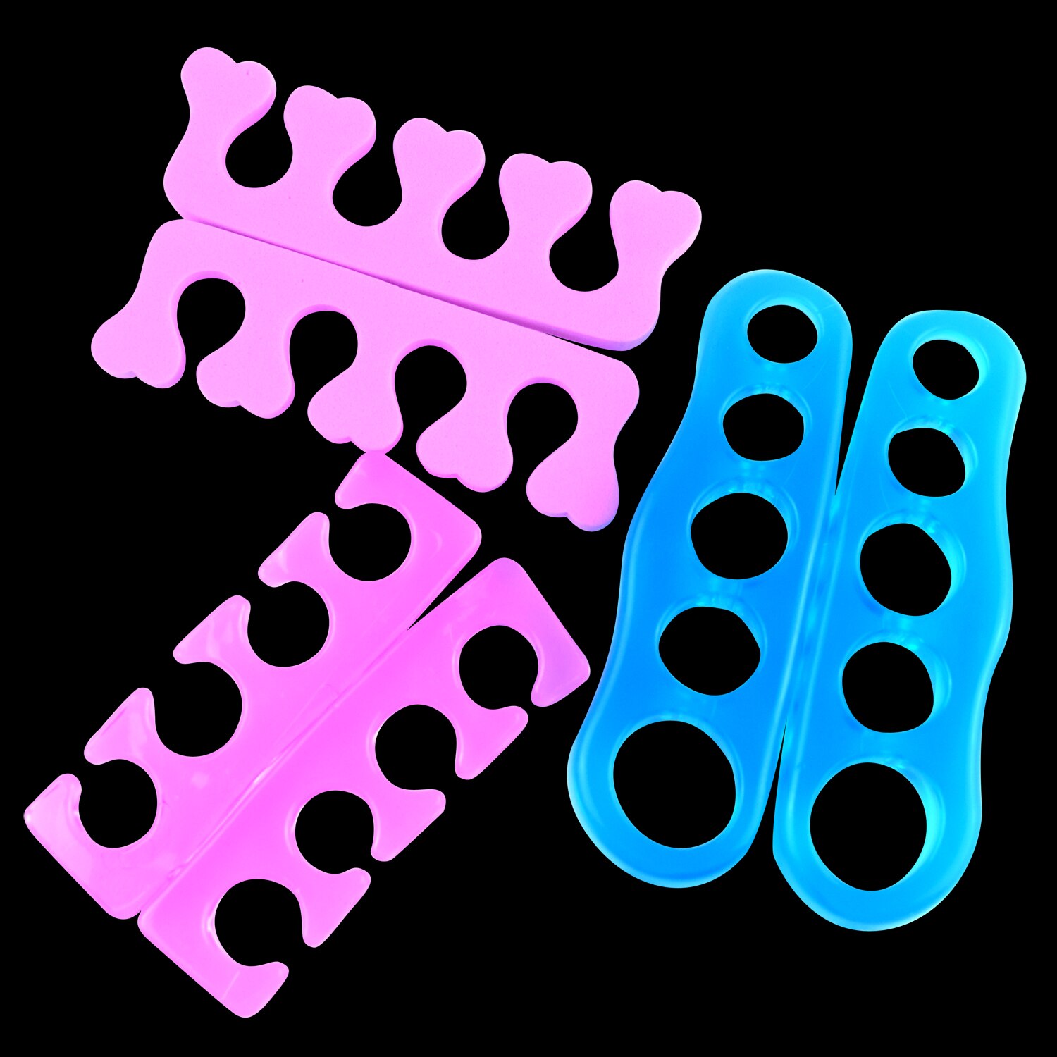 2 Pcs / Pack Silicone Soft Form Toe Separator / Finger Spacer For Manicure Pedicure Nail Tool Flexible Soft Silica Random Color