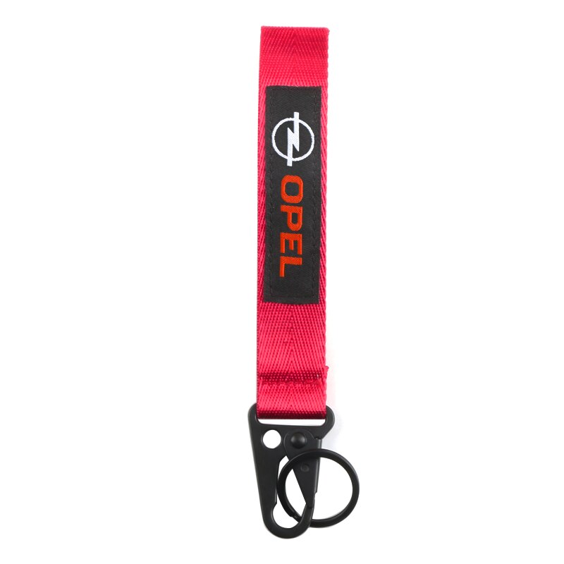 Lanière universelle de porte-clés de voiture accrochant la corde principale de courroie avec la sangle de sangle de boucle d'agrafe pour Opel Astra H G J Mokka accessoires de voiture: red