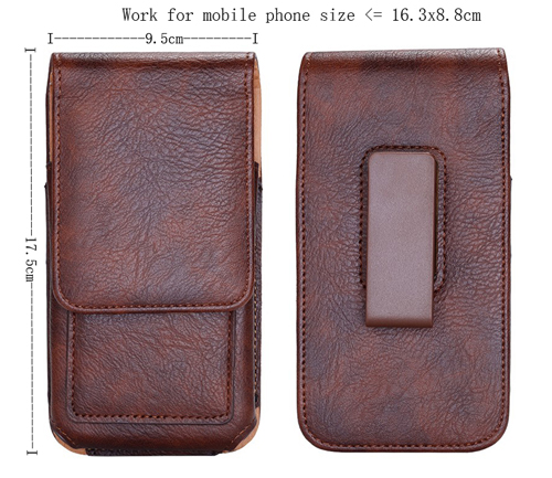 Funda giratoria de cuero para teléfono móvil con Clip para Huawei Honor 7C/V10, Enjoy 8, P20 Lite, nova 3e, nova 2 s, Honor View 10: Brown 17.5x9.5cm