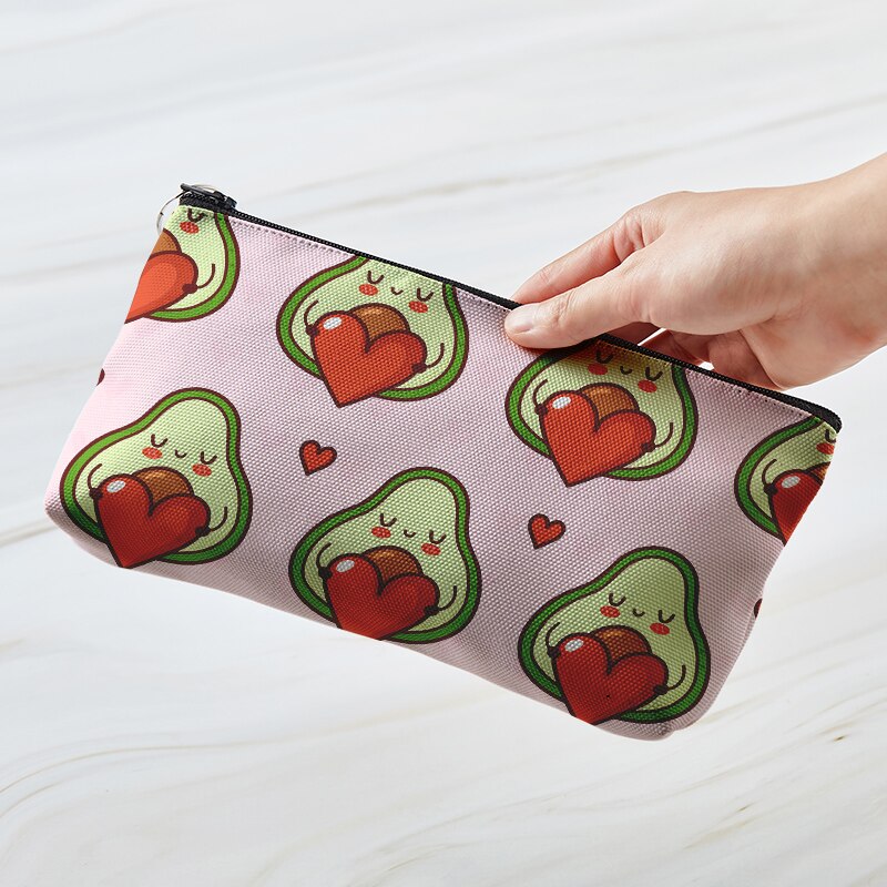 Avocado Print Pencil Case Kawaii Pen Case School Supplies Pencil Bag Large Capacity Pencil Pouch Stationery Kids: Style3