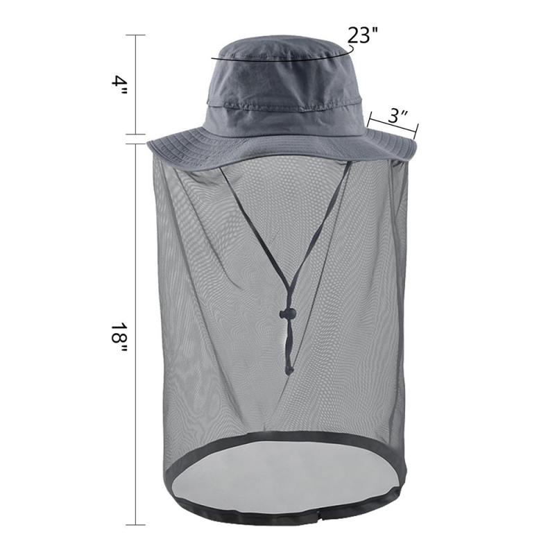 Head Net Hat Wide Brim Anti Insect Bee Fly Face Mask Cap Protective Mesh Cover For Beekeeping Beekeeper Mosquito Hat Head