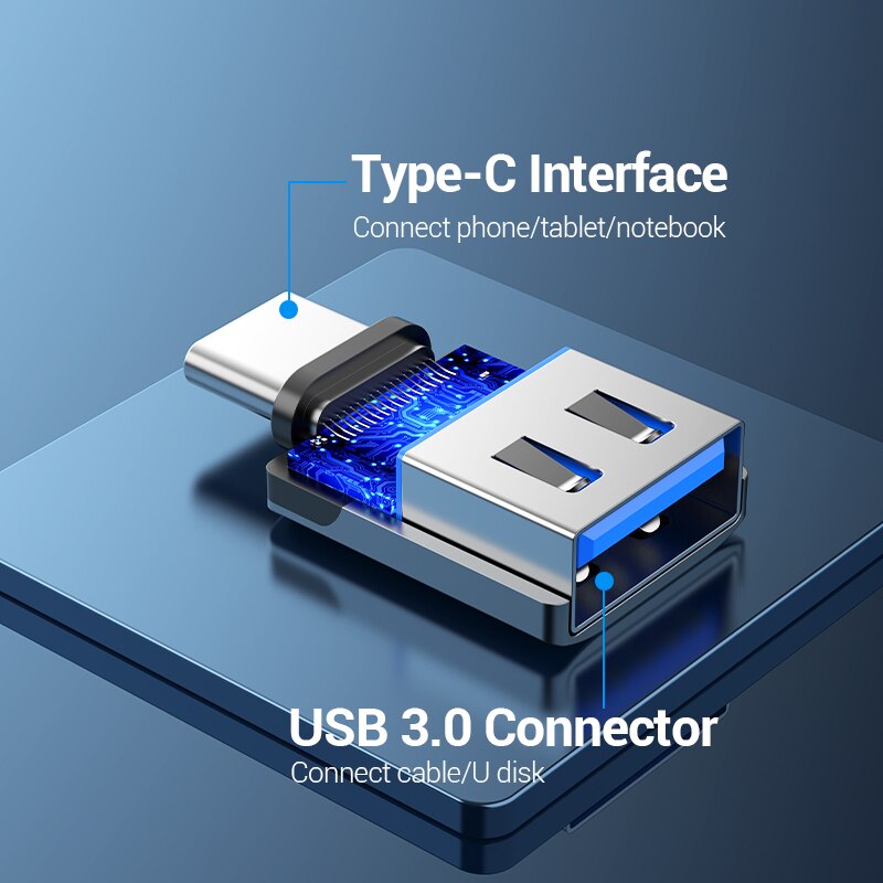 Vention adattatore USB C tipo C maschio a USB 3.0 2.0 femmina cavo OTG per Macbook Pro Huawei Mate 30 connettore OTG USB Samsung S10