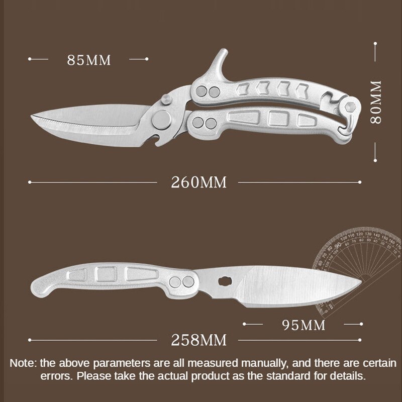 Detachable Kitchen Knife Scissors Powerful Chicken Bone Duck Fish Meat Fruit Shears Stainless Steel Clean Cooking For Kitchen