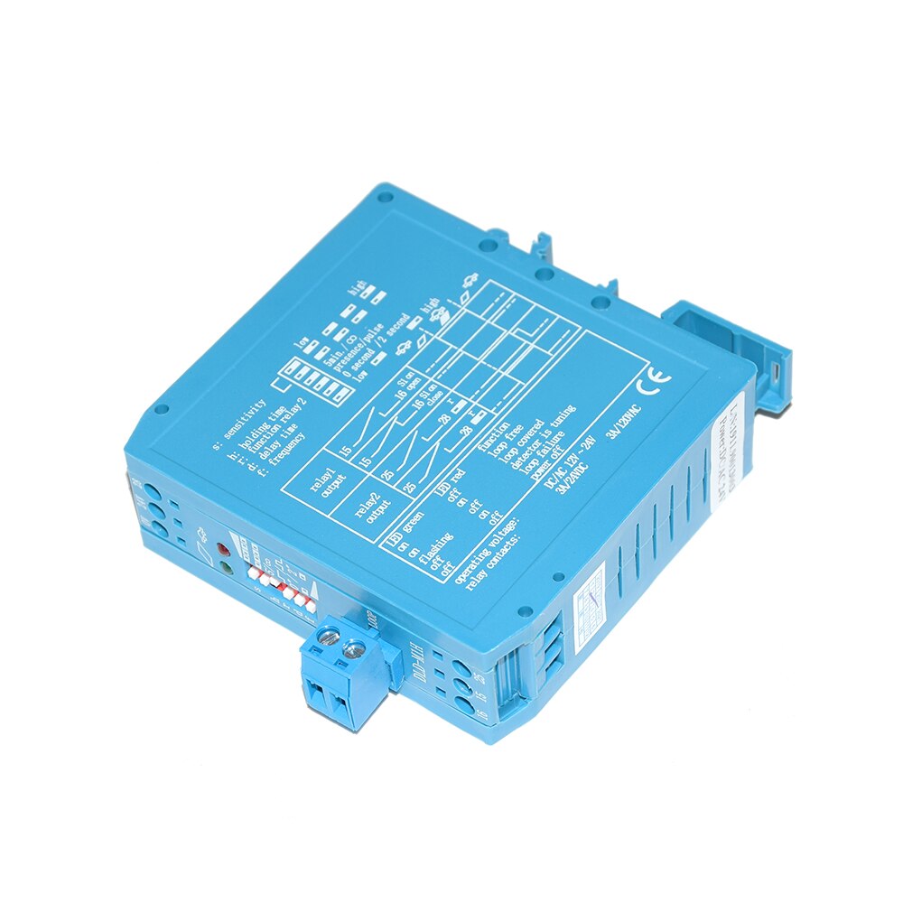 Detector de Bucle Inductivo de un solo canal, DLD-M1H para sistema de estacionamiento, Sensor de detección de vehículos, color azul