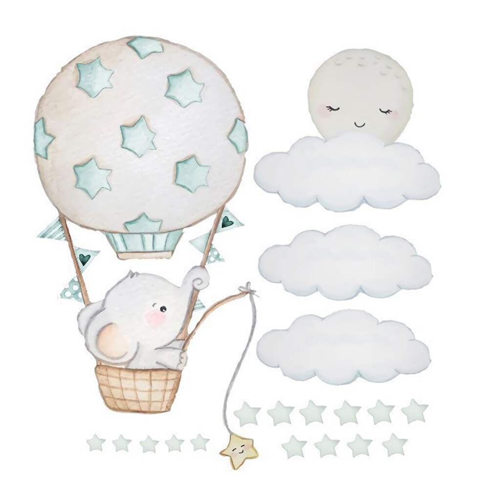 Air Ballon Cartoon Woonkamer Muurstickers Kinderkamer Babykamer Muurstickers Home Decoratie Vinyl Muurstickers: Elephant