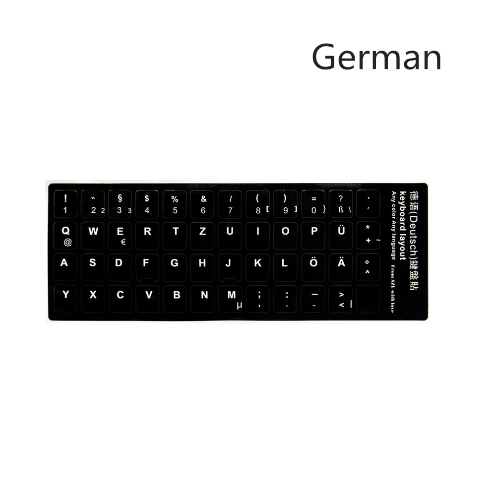Universal Keyboard Stickers English Italian Hebrew Spanish German Russian French Korean Japanese Sticker For Laptop Desktop PC