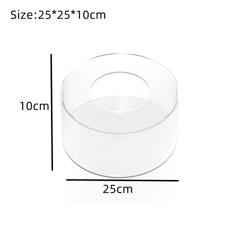 Tablero de exhibición de pastel acrílico, bandeja raspadora más suave con borde redondo para pastel, Base de tablero recargable, herramientas de soporte para pastel transparente, 1 ud.