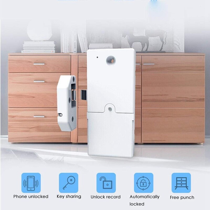 Armario sin llave cerradura inteligente Bluetooth Invisible antirrobo Control de seguridad mediante aplicación IOS/Android