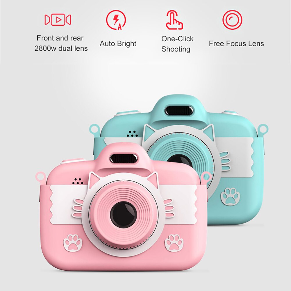 Rechargeable Kids Camera 3.0'' Touch Screen Full HD 2000W Mini Digital Camera Outdoor Photography Toys Camera Video Camcorder