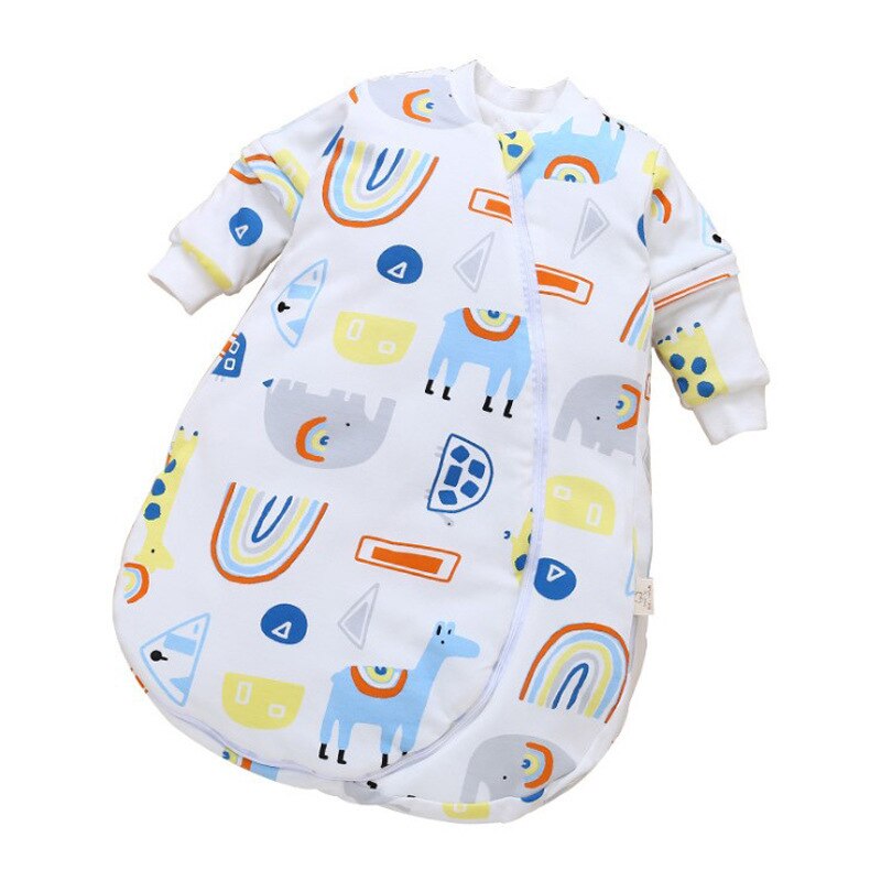 Baby Organische Slaapzak Afneembare Lange Mouwen Wearable Deken Envelop Winter Warm Meisjes Jongens Kleding Beddengoed Quilt
