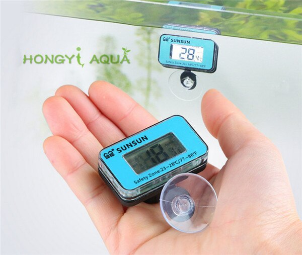 1 piece sunsun aquarium liquid crystal 3-in-1 thermometer external digital display/built-in diving thermometer WDJ-004/005
