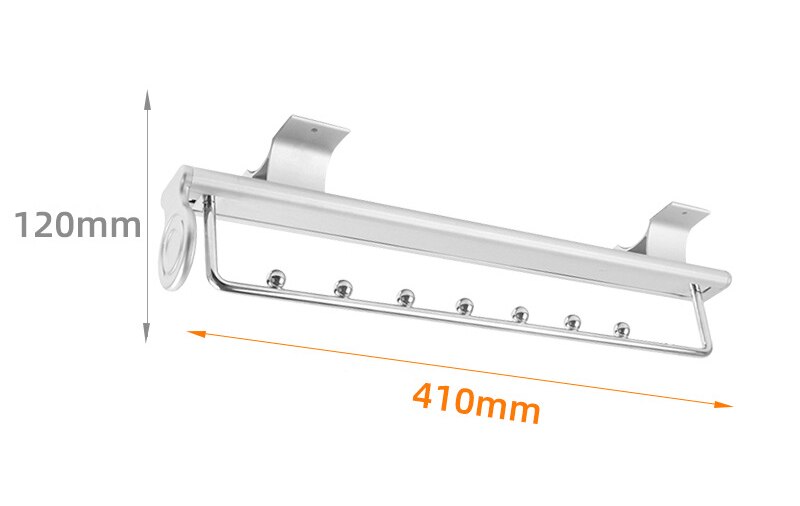 260mm-460mm Aluminum Alloy Retractable Hanger Wardrobe Top Clothes Rail Cloakroom Storage Organize Furniture Hardware: 410mm