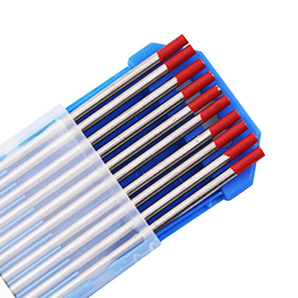 10 unids/caja WT20 Color rojo 1,0*170 cabeza de electrodo de tungsteno de torio aguja de tungsteno/varilla para máquina de soldadura