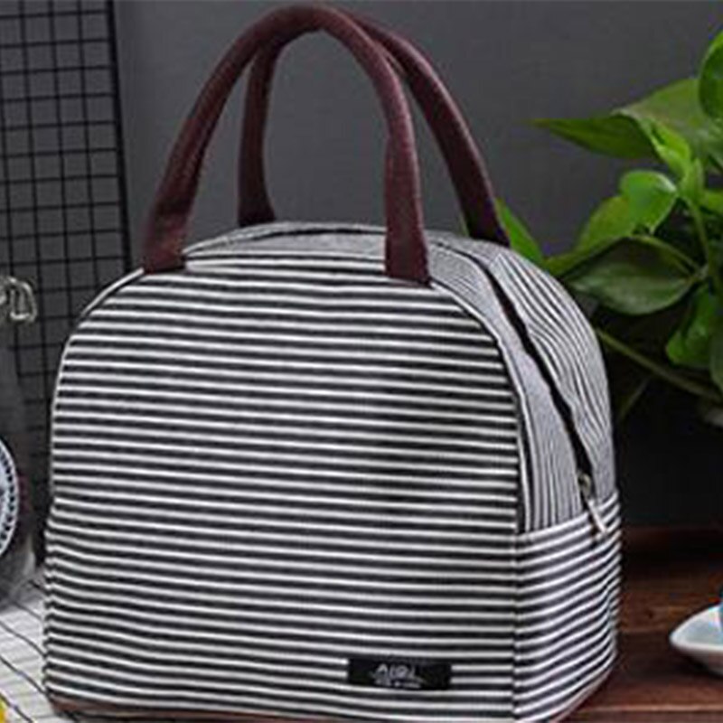 Fiambrera portátil con refrigerador térmico aislado para hombre y mujer, bolso para pícnic, bolsa de almacenamiento, Oxford, impermeable: black