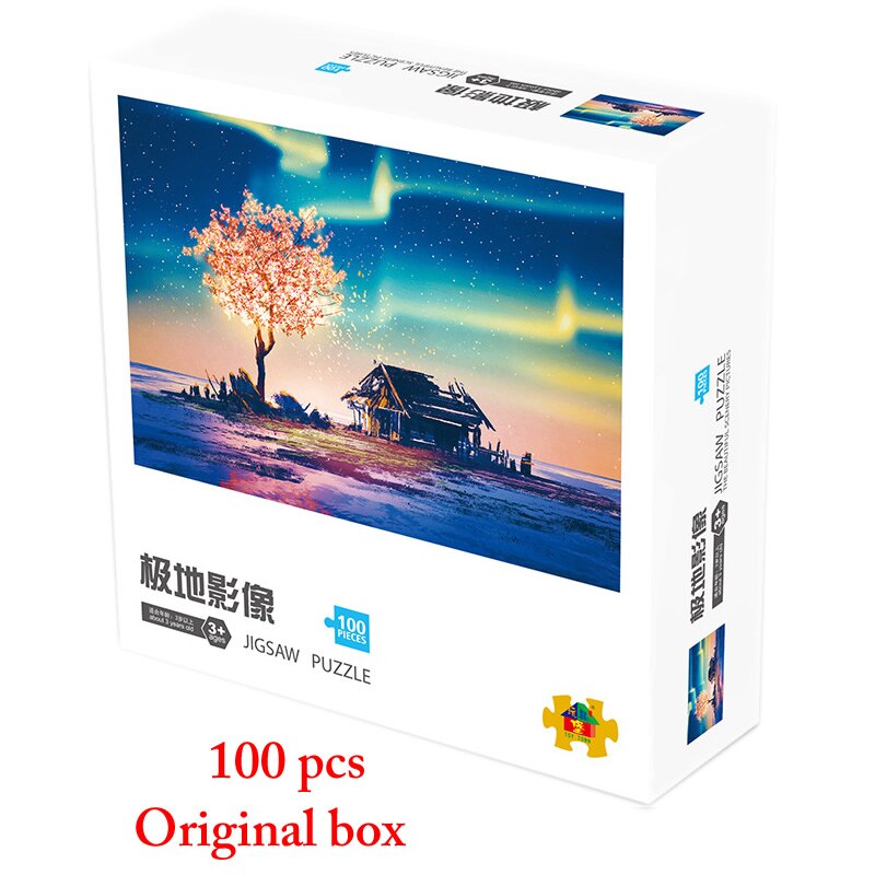 100 stücke von karton puzzle, verschiedene muster, pädagogisches pädagogisches spielzeug, geben kinder die beste geburtstag NSWOB: polar image