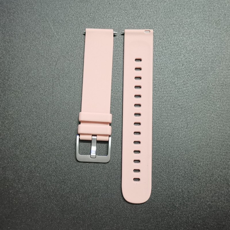 Klockarmband lämpligt för smart watch  p8 silikonrem och stålrem 20mm: Rosa