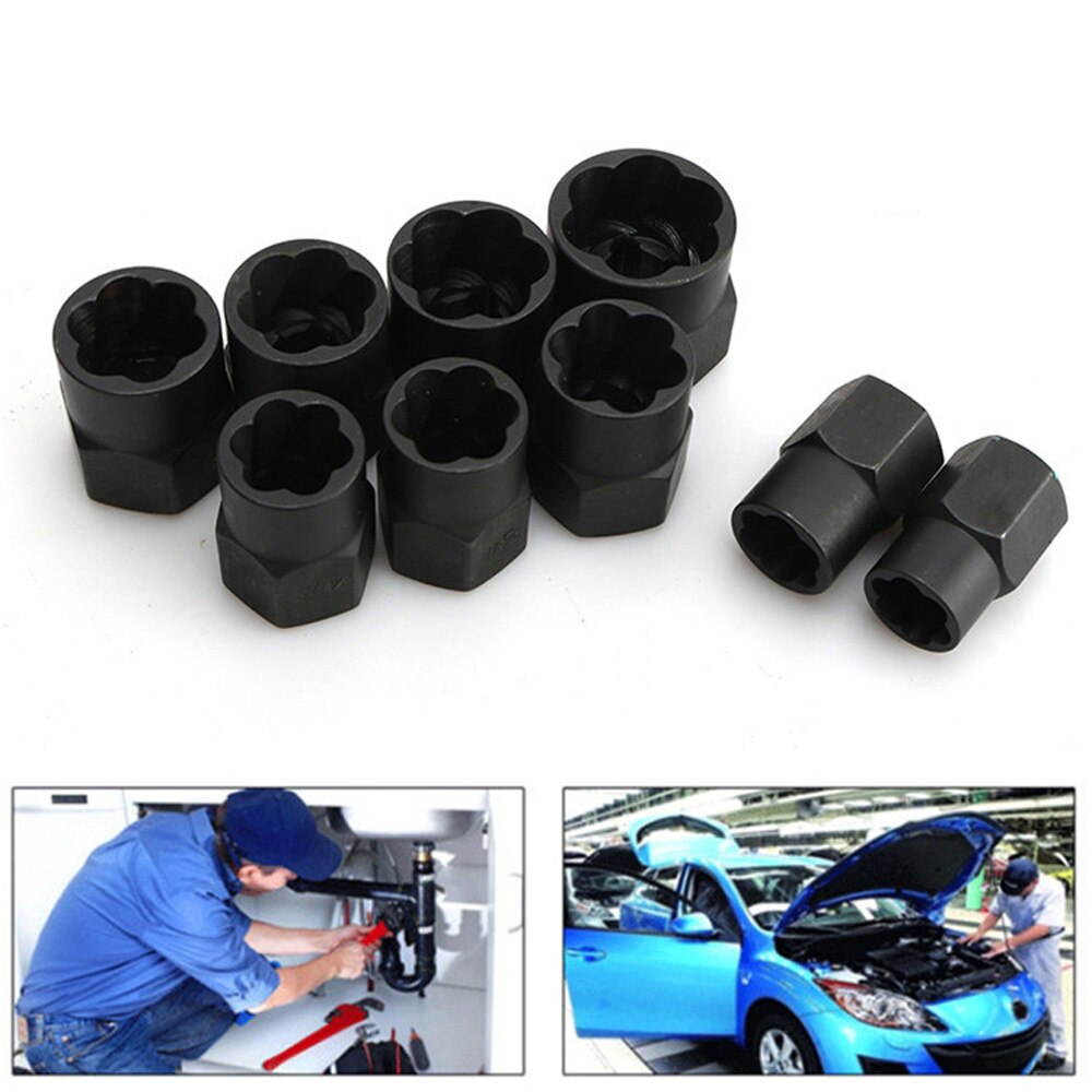 Set van 11 auto-onderdelen, gebroken moer, boutverwijderaar met zeskantkop, roestverwijderaar, vrachtwagenaccessoires
