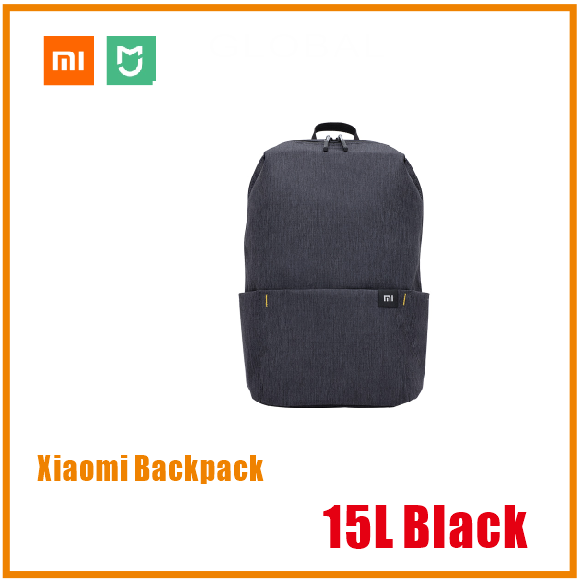 Xiaomi Colorful Mini Backpack Bag 8 Colors Level 4 Water Repellent 10L Capacity 165g Weight YKK Zip Outdoor Smart Life: 15L Black