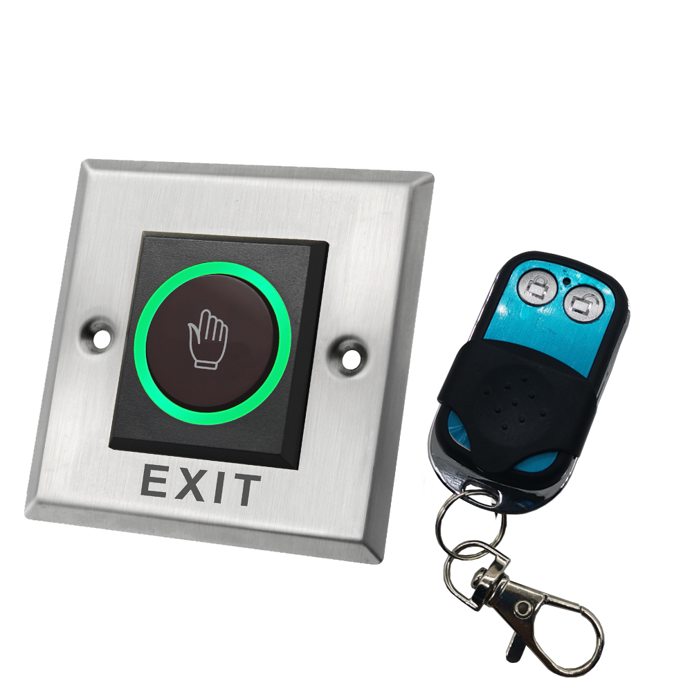DC12V 24V Touchless Door Lock Release Switch IR Contactless Infrared Opener 433Mhz Wireless Remote Control No Touch Exit Button: K2-R2