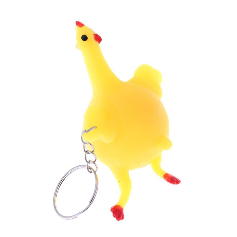 Della novità di Halloween Divertente gadget Giocattoli Sfogo di Pollo Uovo Intero Galline Ovaiole Affollato Palla Antistress Chiave-catena di Giocattoli per Bambini