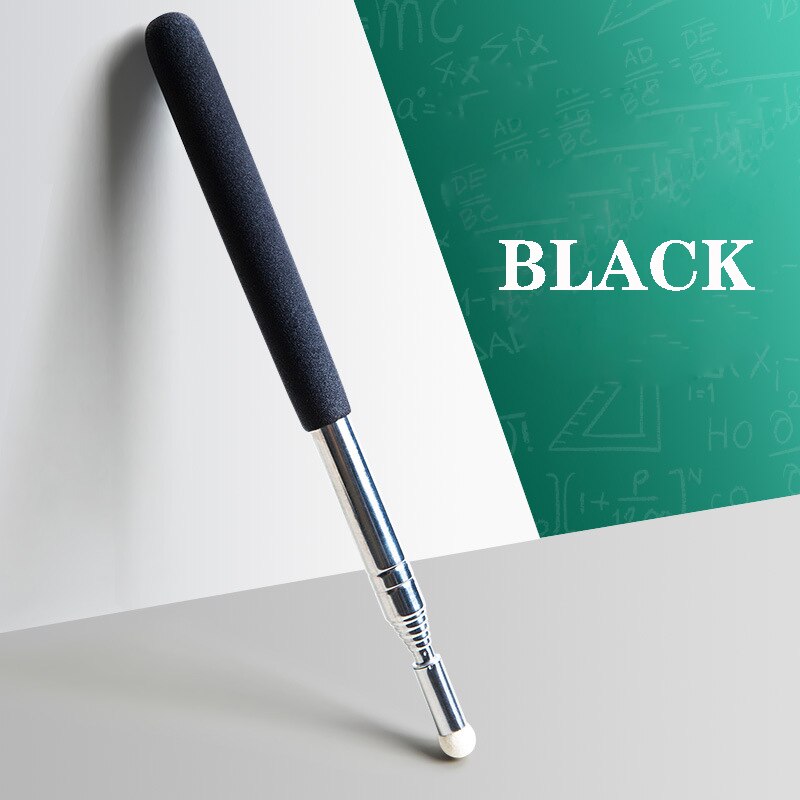 Retractable Teacher's Pointer Stainless Steel Multifunctional Teaching Supplies School Teacher Tools Student Stationery: black