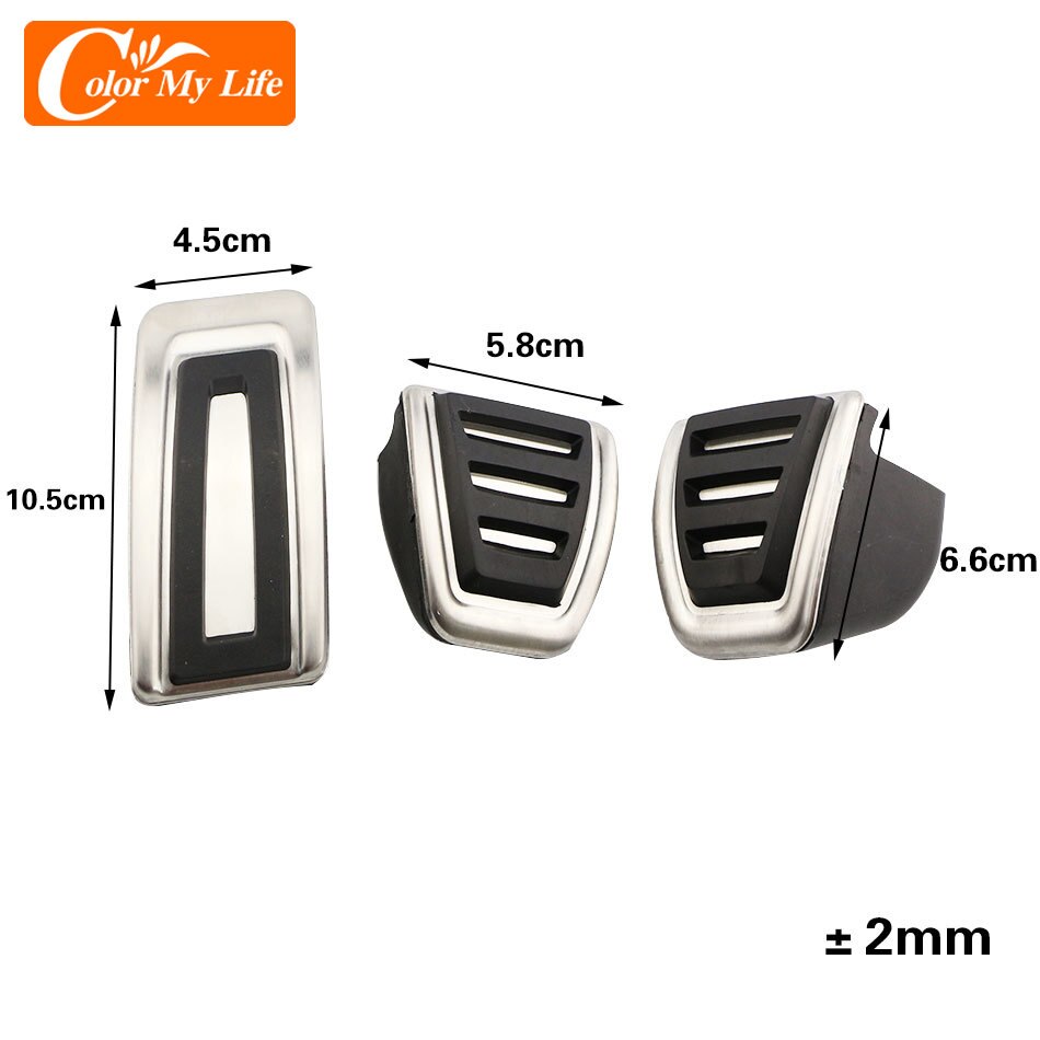 Farbe Mein Leben beim MT Auto Pedal Abdeckung für Volkswagen VW T-Rock TROC T-Kreuz Tcross Tiguan - Edelstahl Auto Pedale