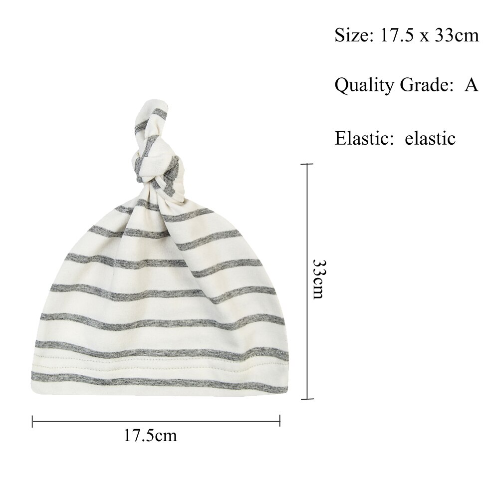 Chapeaux noués en coton pour bébés, bonnets de sommeil unisexes pour garçons et filles, jolis chapeaux de bébé ajustés pour -nés, 100%