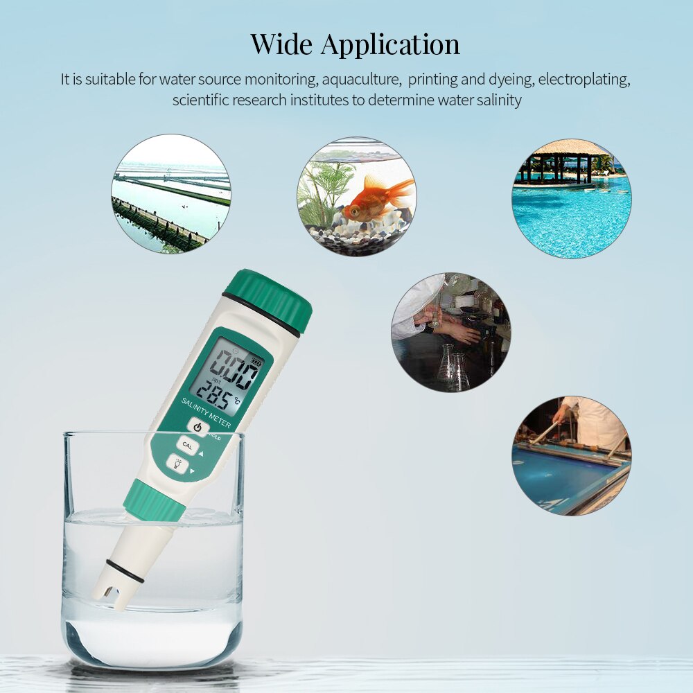 SENSOR inteligente medidor de salinidad ATC salinómetro halómetro salero medidor de salmuera para sal agua piscina alimentos sal probador para acuario