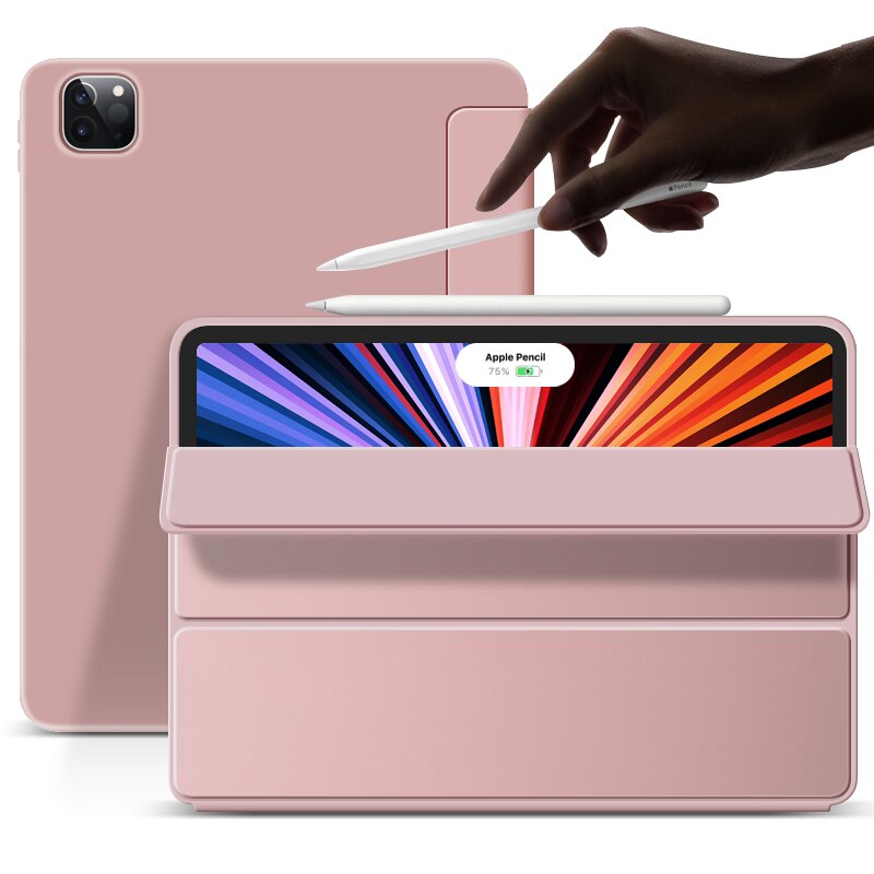 Voor Ipad Pro 11 Case Smart Case Slim Magnetische Folding Flip Stand Soft Tpu Back Cover Voor Ipad Pro 11 Case Tablet Funda: Rose Gold / iPad Pro 11 2020