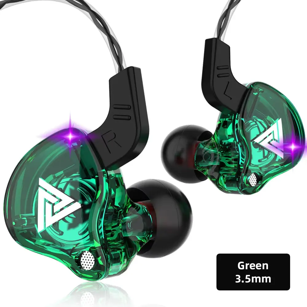 QKZ AK6 Słuchawki douszne 6 Dynamiczny sterownik Słuchawki z mikrofonem stereofoniczny Sportowy zestaw słuchawkowy HiFi Subwoofer monitor Słuchawki douszne robić iPhone'a: czarny