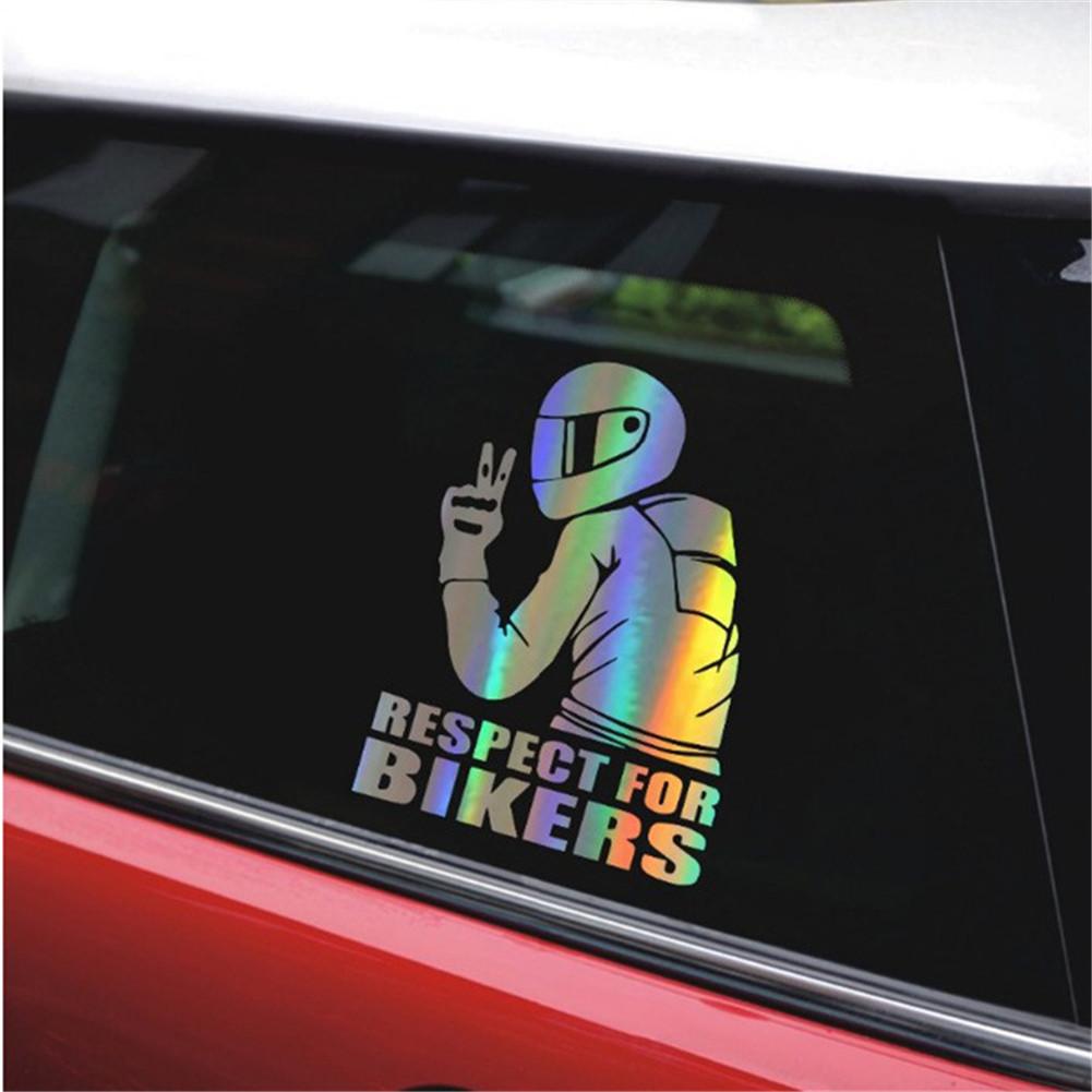15x11CM Funny Car Stickers Respect Biker Sticker For Bikers Sticker On Car Motorcycle Vinyl 3D Stickers And Decals