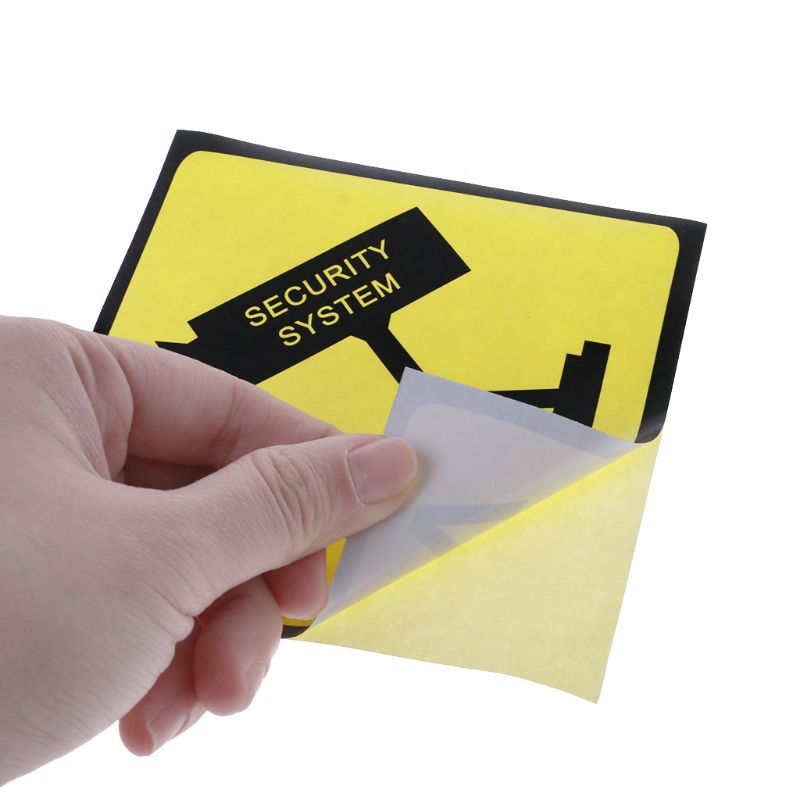 10Pcs Warning Stickers CCTV SECURITY SYSTEM Self-adhensive Safety Label Signs Decal 111mm Waterproof