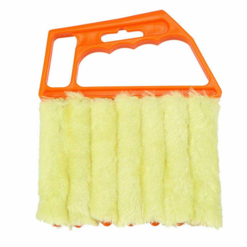 Useful Microfiber Window Cleaning Brush Washable Venetian Blind Blade Cleaning Cloth Air Conditioner Car Duster Cleaner Tools: orange