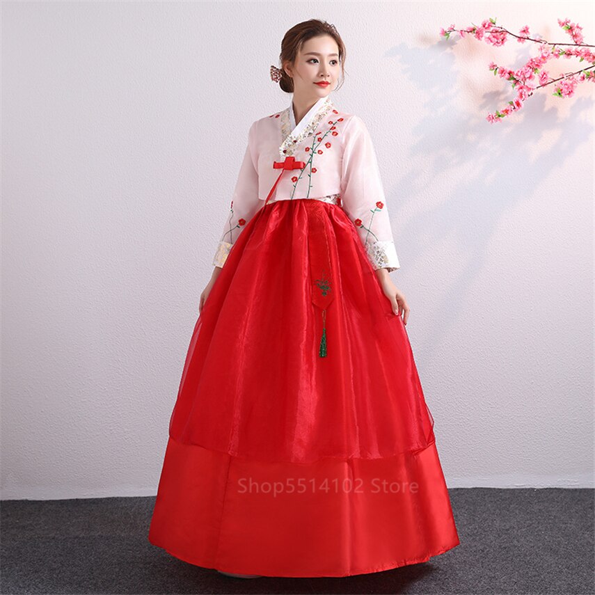 Vestido tradicional coreano para mujer, para chica, corte asiático, Princesa, escenario, actuación, Hada, Hanbok, conjunto de falda superior