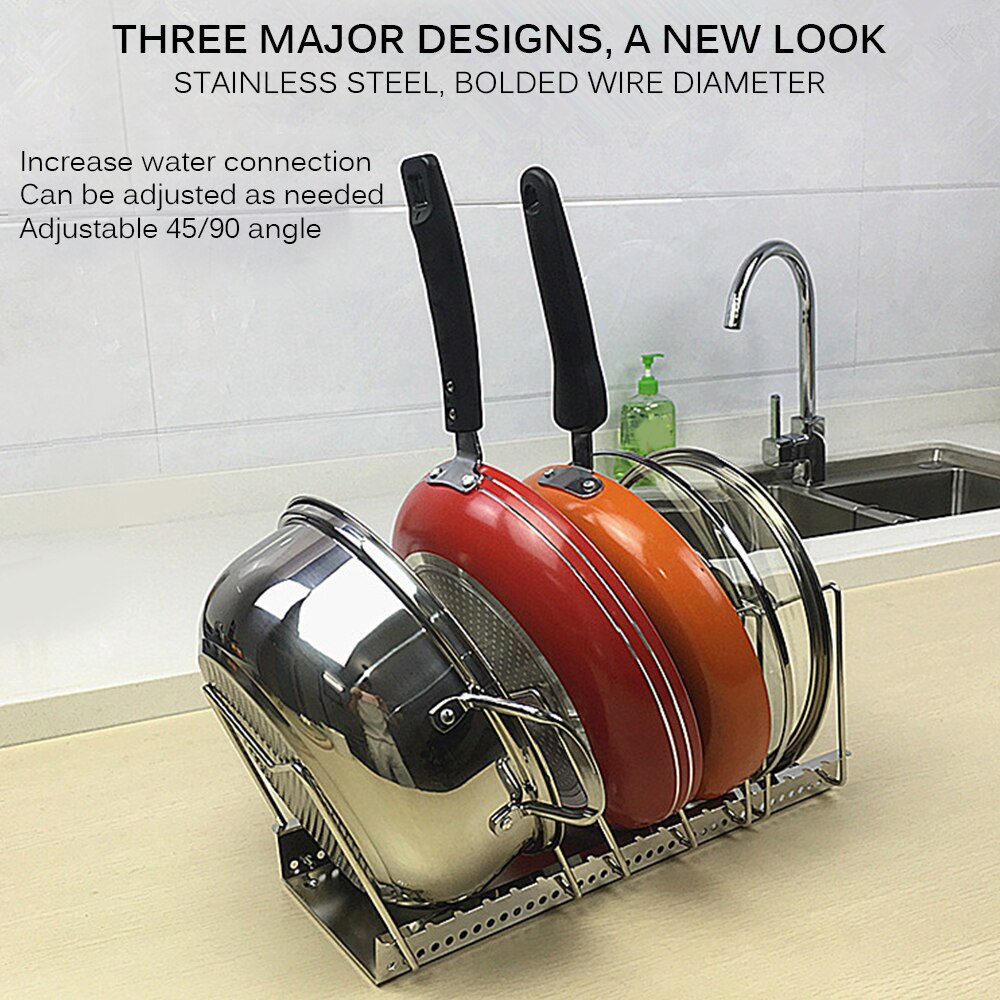 Køkken arrangør pan skærebræt holder fade rack stativ metal opbevaring hylde dræner vask arrangør køkken tilbehør