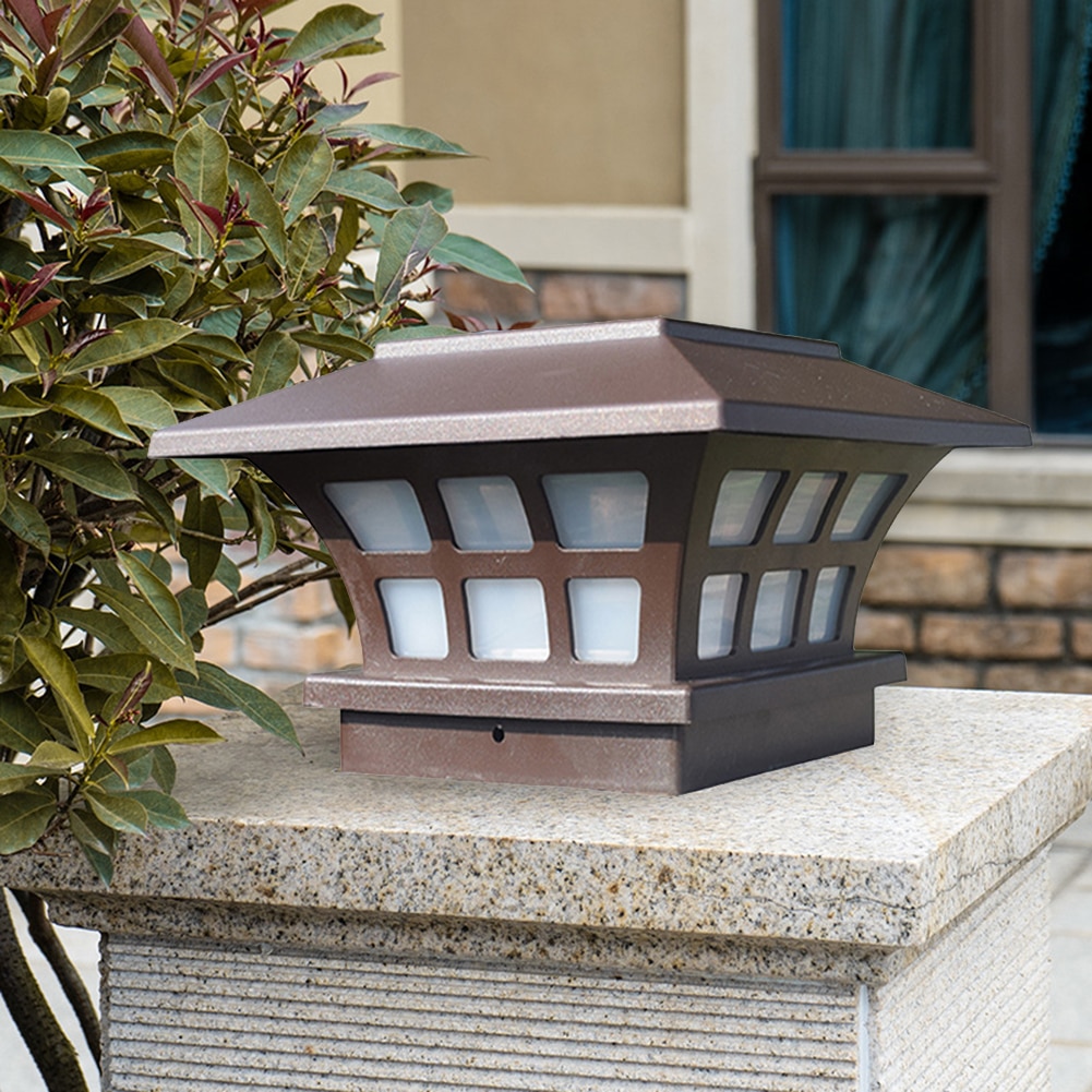 Led Solar Tuin Pijler Lamp Waterdicht Kolom Licht Voor Binnenplaats Veranda Yard Led Light Tuinpad Landschap Lichten
